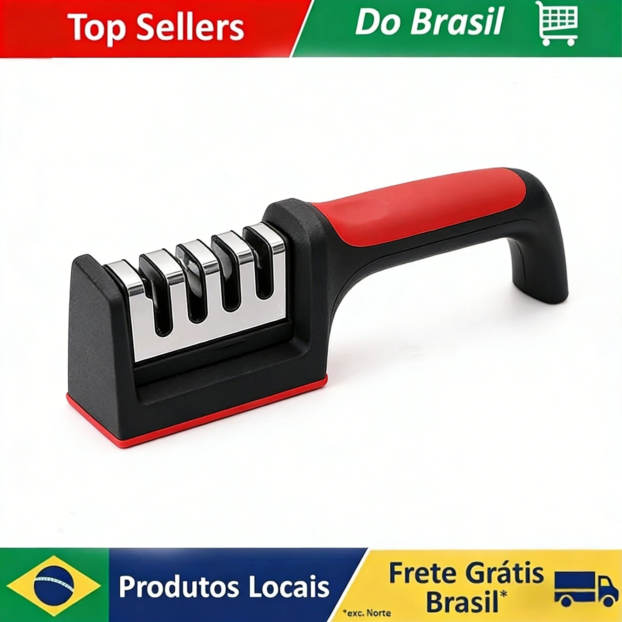 Ergonomic 3 Stage Manual Knife Sharpener Non-Slip Handle Kitchen Knife Sharpening Tool for Home Cooking