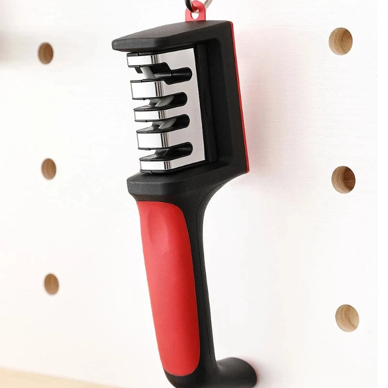 Ergonomic 3 Stage Manual Knife Sharpener Non-Slip Handle Kitchen Knife Sharpening Tool for Home Cooking